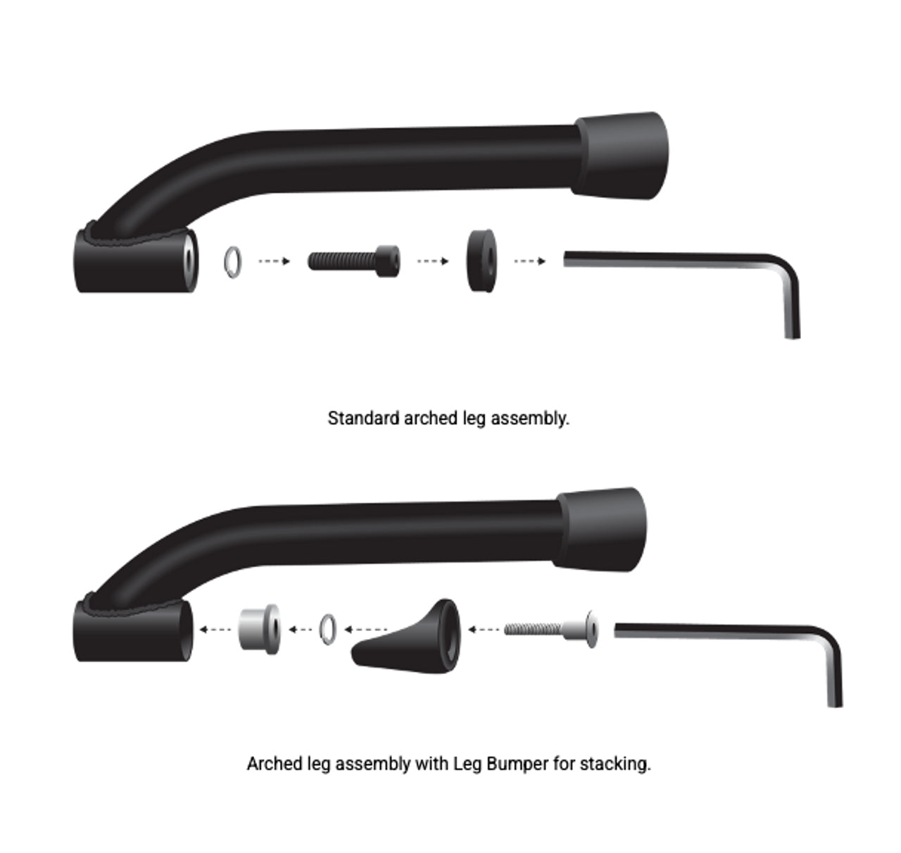 Leg Bumper Kit Negro