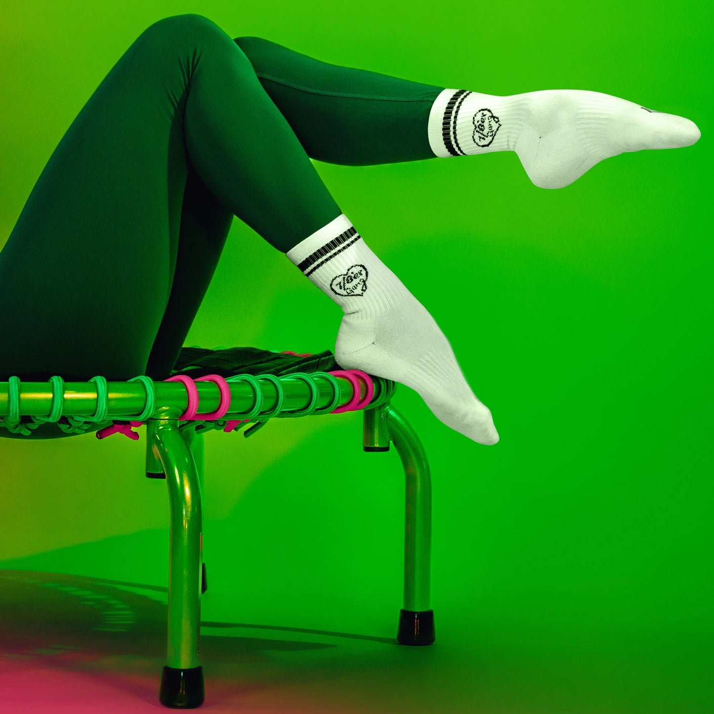 Trampolín JumpSport® 350 PRO Matcha Pink 🍵🌸 + 3 meses App